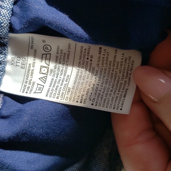 Old Navy High Rise Wide Leg Chambray Blue Pants - Size XXL - Picture 7 of 8